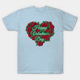 happy valentine day roses heart T-Shirt